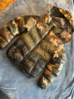 Kids Camo & Black Puffer Jacket - Youth Winter Coat